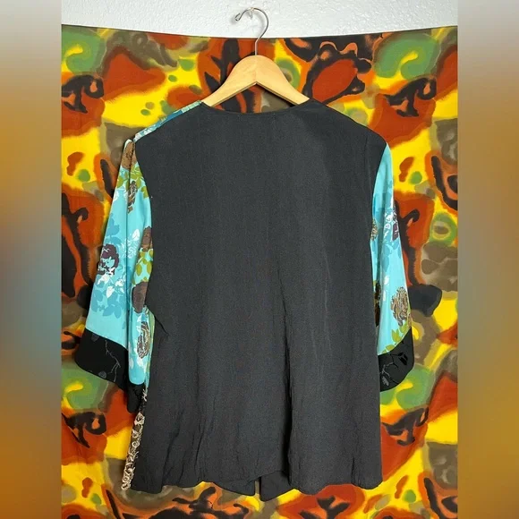 Y2K Spencer Alexis Floral Fairy Lacy Kimono Womens Blouse Size Large - Picture 13 of 13